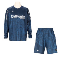 【ジュニア】昇華ロングスリーブプラシャツ上下セットNAVY+NAVY