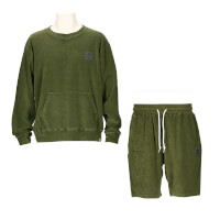 パイルスウェットトップ+パイルスウェットハーフパンツ上下セットOLIVE+OLIVE